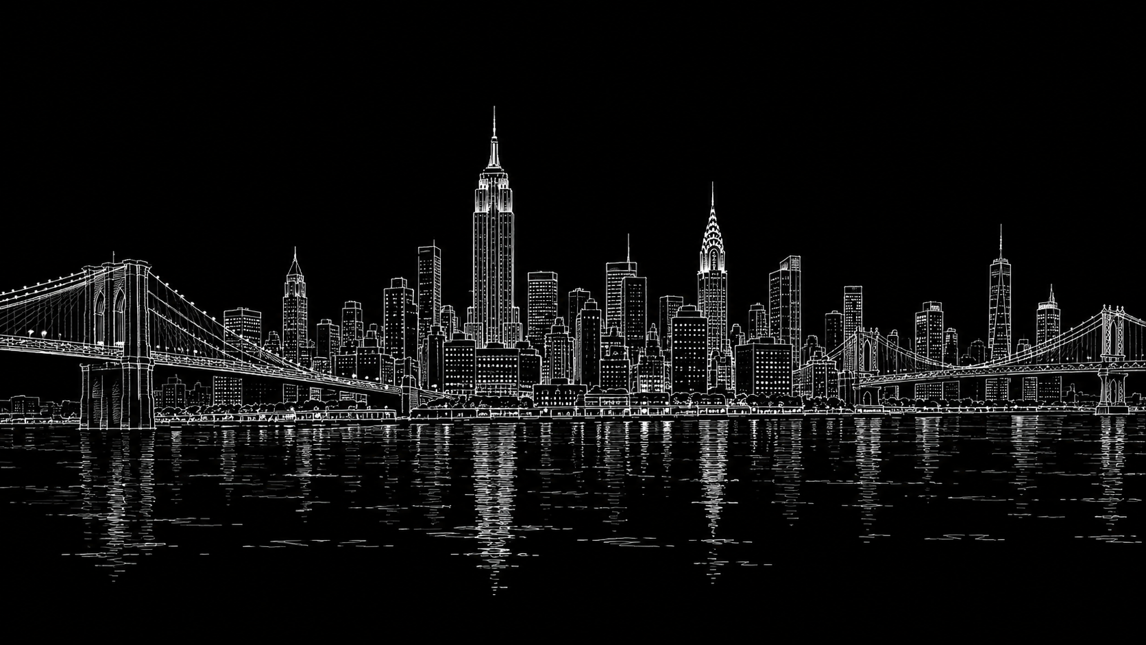 Line sketch of the New York City skyline